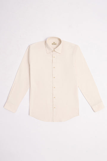 CLASSIC FIT BEIGE FORMAL SHIRT